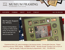 Tablet Screenshot of museumframing.com